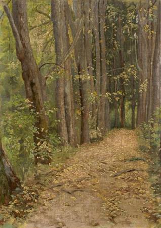 Paul Raud a road in park oil painting image